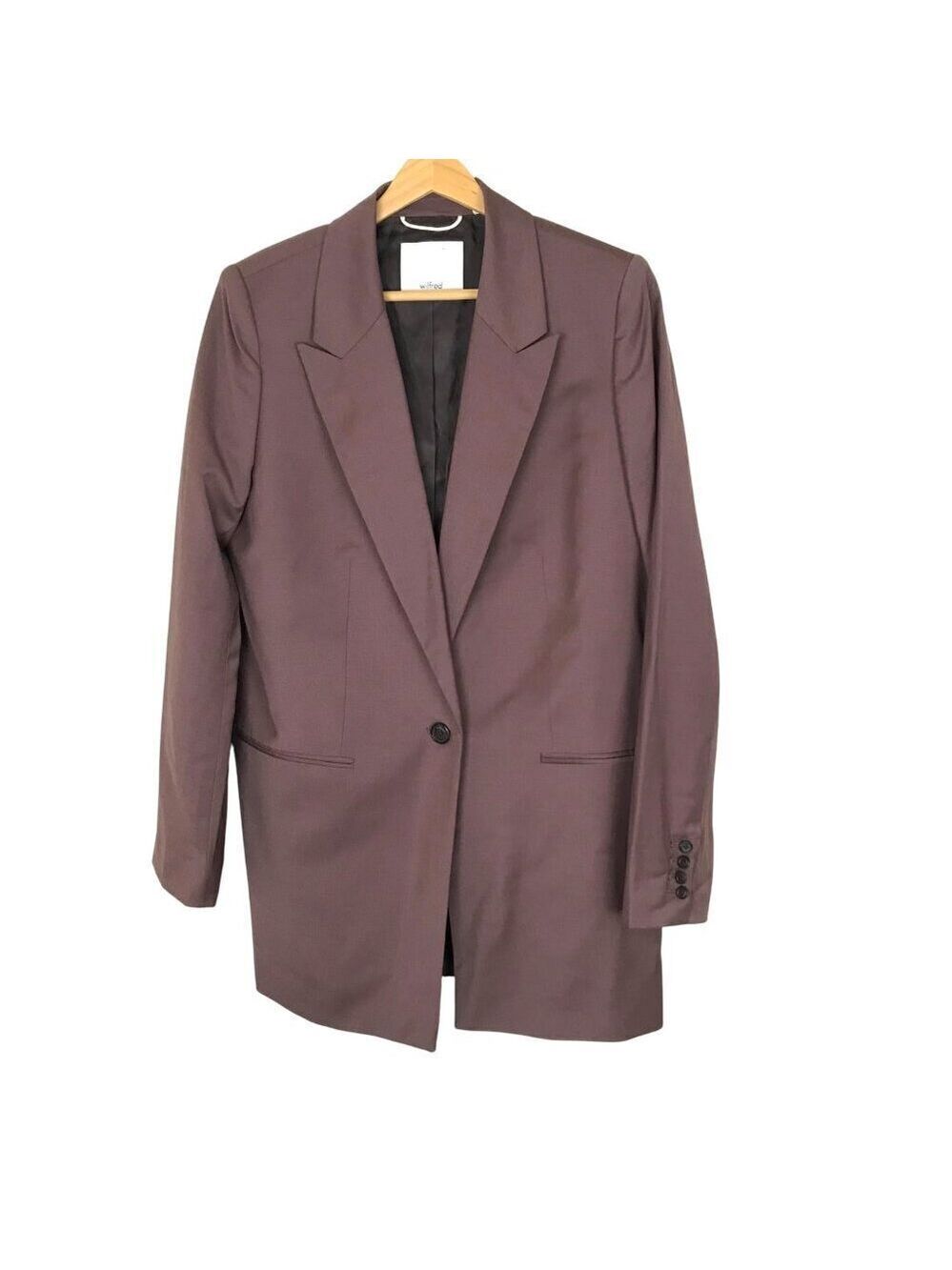 Aritzia Wilfred Belcastel Blazer Jacket Oversized Brown Tailored Women's Medium - Picture 3 of 8